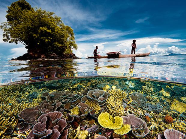 Two people on a kayak